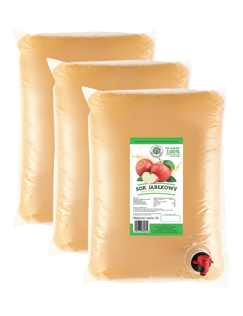 3 x Naturalny sok z jabłek 100% NFC 5L